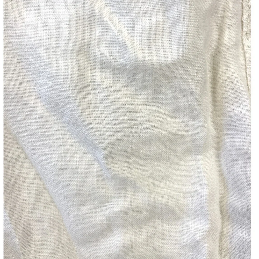 True Religion Flap Pocket Shorts Mens 28 Cream Linen Bermuda Summer Casual